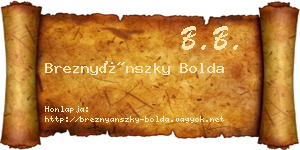 Breznyánszky Bolda névjegykártya